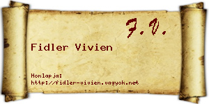 Fidler Vivien névjegykártya